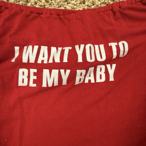 O-Mighty Women’s Red Graphic Bodysuit OMighty Stretch Size Small - Picture 2 of 7